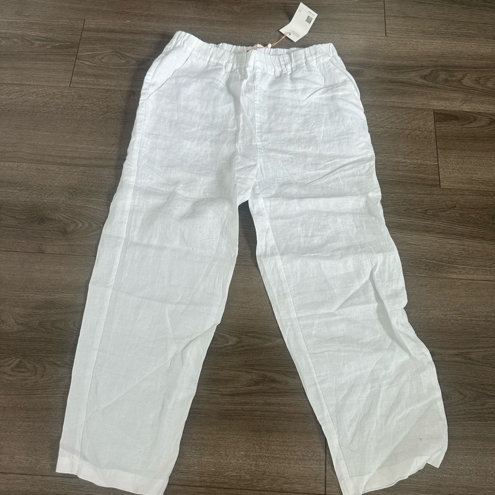 Quince 100% European White Linen Pants NWT